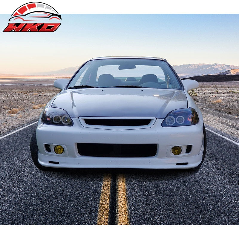 Fits 99-00 Honda Civic EK Mugen Style Front Bumper Lip Chin Spoiler Unpainted PP