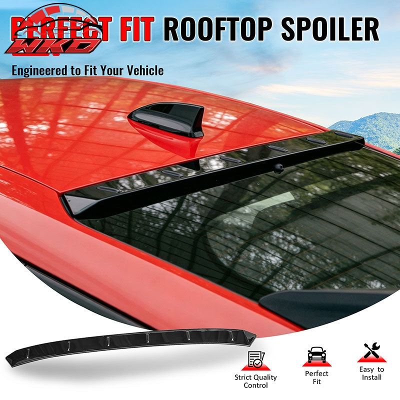 Fits 22-26 Honda Civic FL Type R Hatchback V Style Roof Spoiler Gloss Black ABS