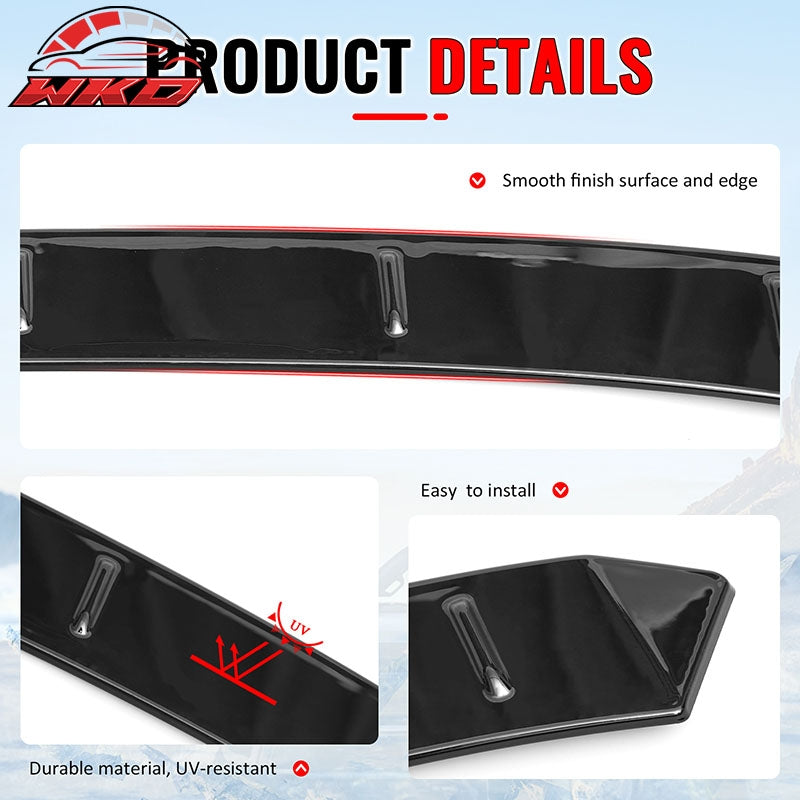 Fits 22-26 Honda Civic FL Type R Hatchback V Style Roof Spoiler Gloss Black ABS