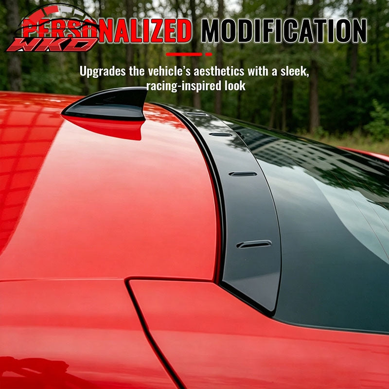 Fits 22-26 Honda Civic FL Type R Hatchback V Style Roof Spoiler Gloss Black ABS