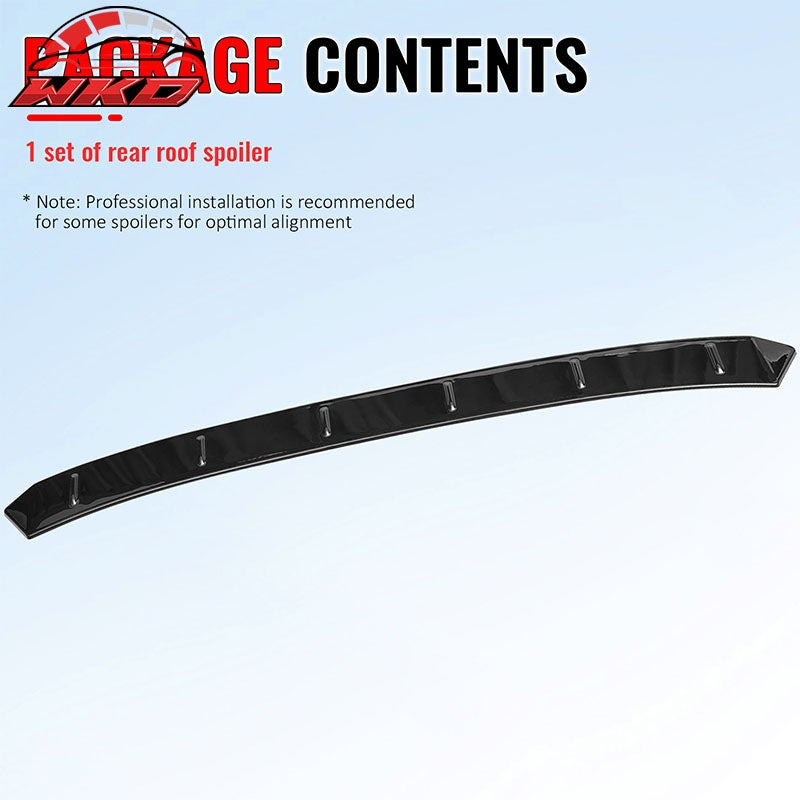 Fits 22-26 Honda Civic FL Type R Hatchback V Style Roof Spoiler Gloss Black ABS