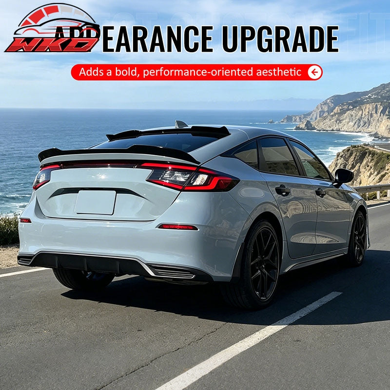 Fits 22-26 Honda Civic FL Type R Hatchback V Style Trunk Spoiler Gloss Black ABS