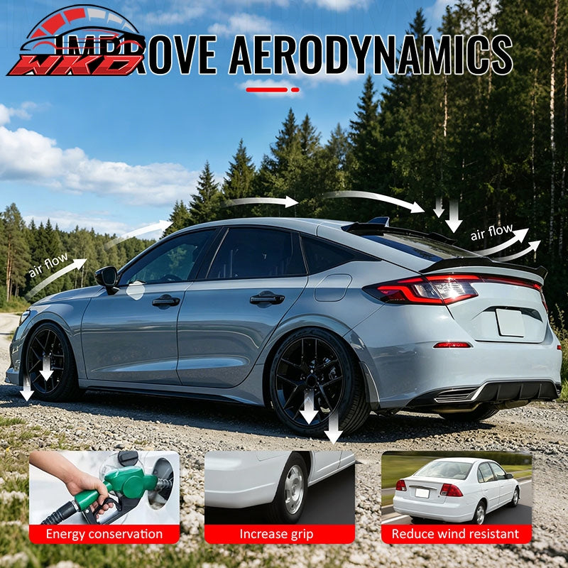 Fits 22-26 Honda Civic FL Type R Hatchback V Style Trunk Spoiler Gloss Black ABS