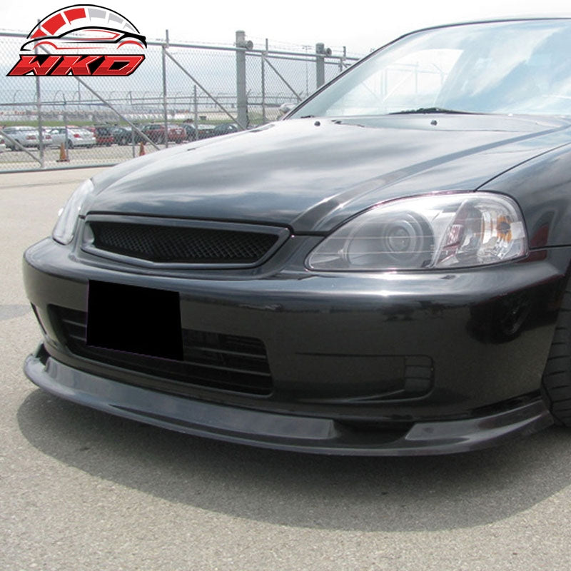 Fits 99-00 Honda Civic FM Style Front Bumper Lip Chin Spoiler - Carbon Fiber CF