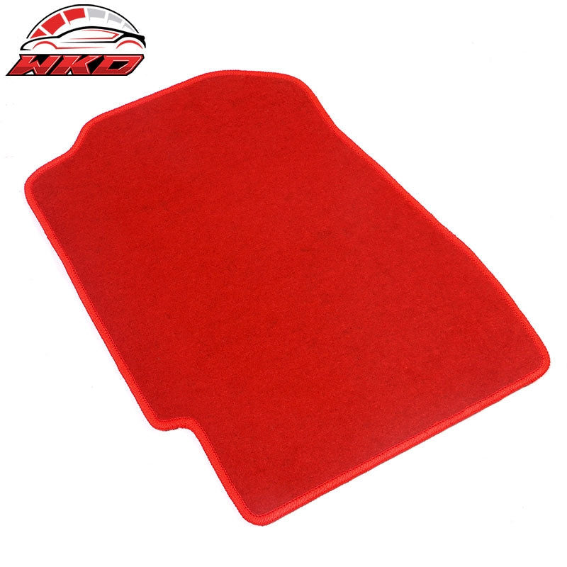 Fits 92-95 Honda Civic Car Floor Mats Liner Nylon 1st 2nd Row Red Carpets 4PC