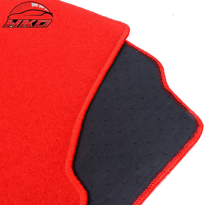 Fits 92-95 Honda Civic Car Floor Mats Liner Nylon 1st 2nd Row Red Carpets 4PC