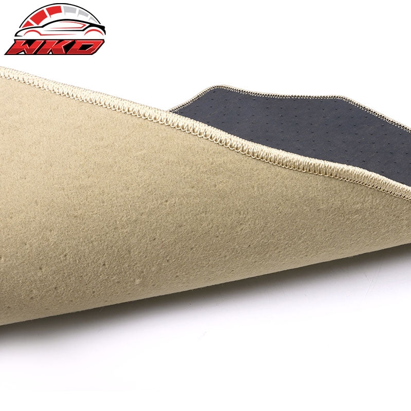 Fits 16-21 Honda Civic Beige Nylon Car Floor Mats Liner Front & Rear Carpet 4PCS