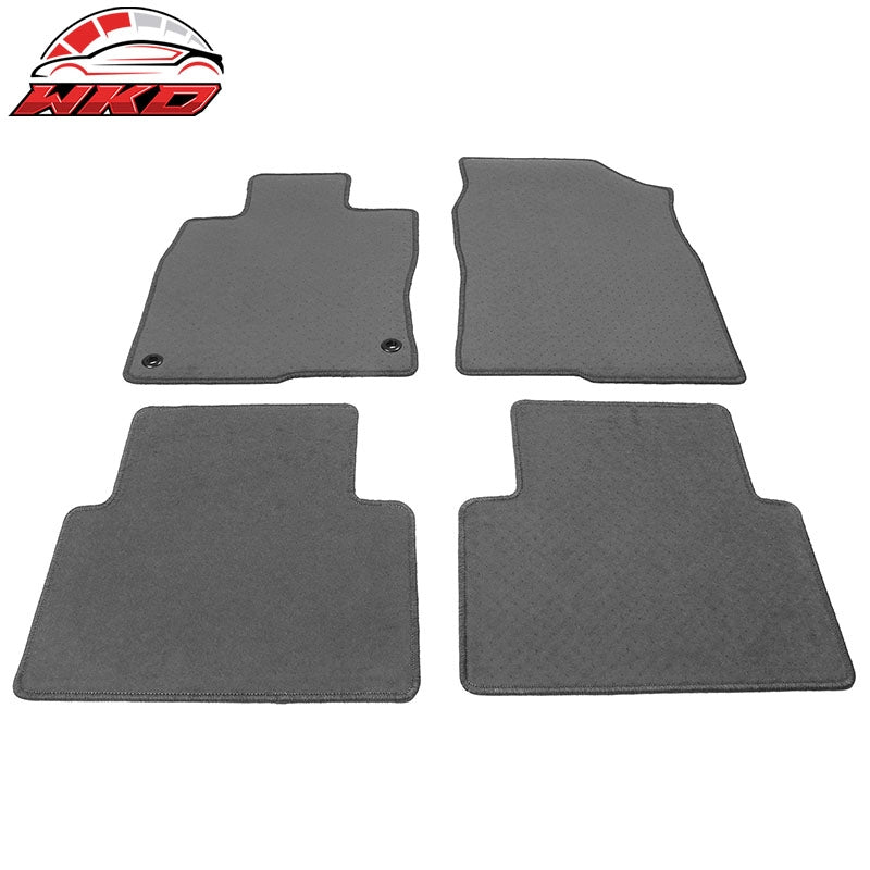 Fits 16-21 Honda Civic 4-Door 4PCS Front Rear Floor Mats Liner Nylon Grey Carpet