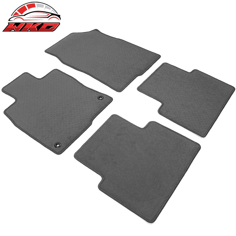 Fits 16-21 Honda Civic 4-Door 4PCS Front Rear Floor Mats Liner Nylon Grey Carpet