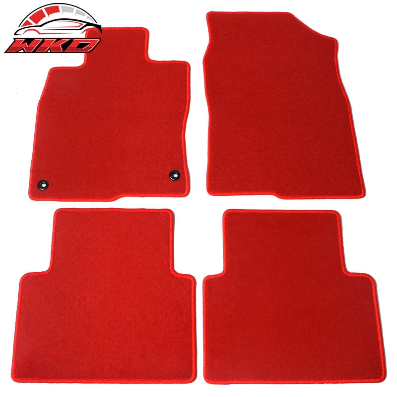 Fits 16-21 Honda Civic Car Floor Mats Liner Front Rear Nylon Red Carpets 4PCS