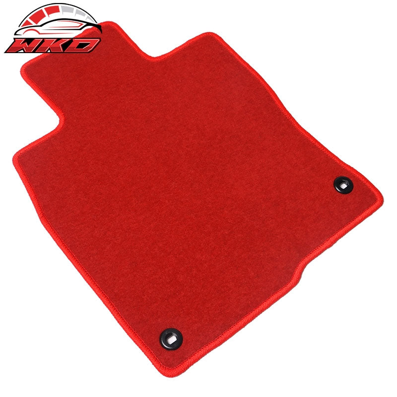 Fits 16-21 Honda Civic Car Floor Mats Liner Front Rear Nylon Red Carpets 4PCS