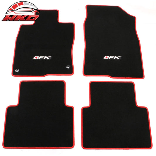 Wholesale 16-21 Honda Civic Floor Mats Carpet Front Rear Black Nylon W/ Red Edge & FK