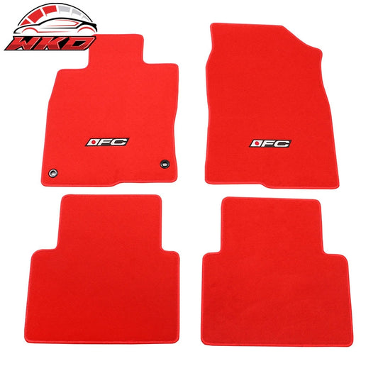 Wholesale 16-21 Honda Civic Floor Mats Carpet Front Rear Red Nylon W/ FC Logo - 4PCS