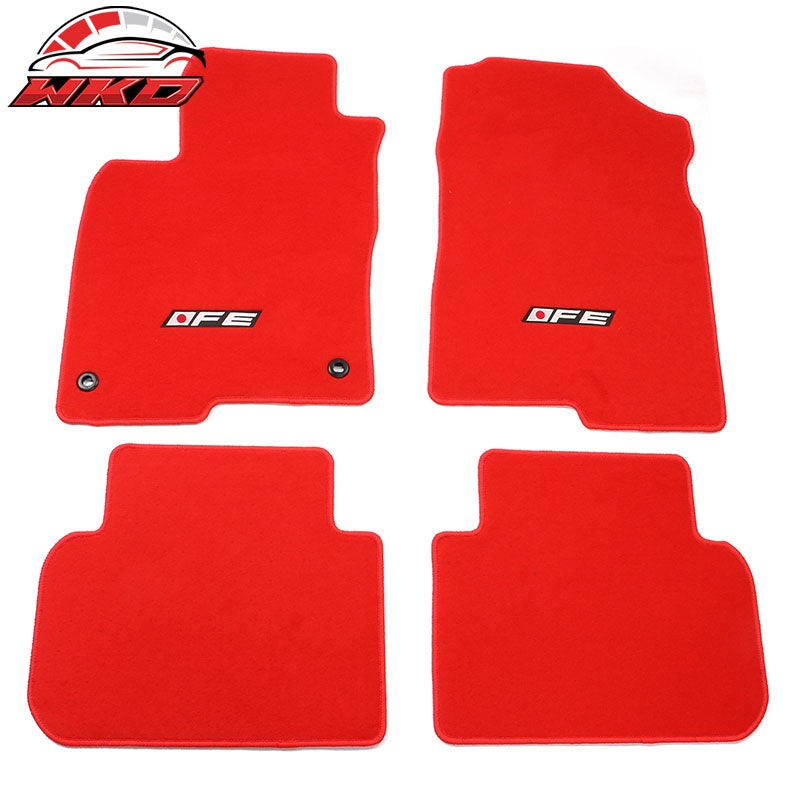 Wholesale 22-26 Honda Civic Floor Mats Carpet Front Rear Red Nylon W/ FE Logo - 4PCS