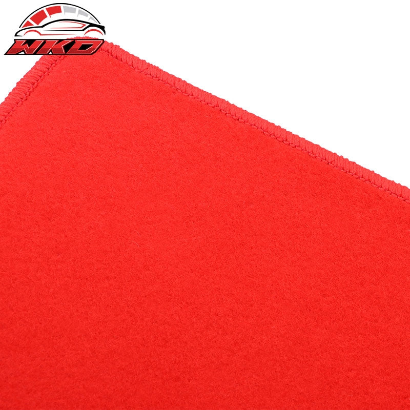Fits 22-26 Honda Civic Floor Mats Carpet Front Rear Red Nylon W/ FE Logo - 4PCS