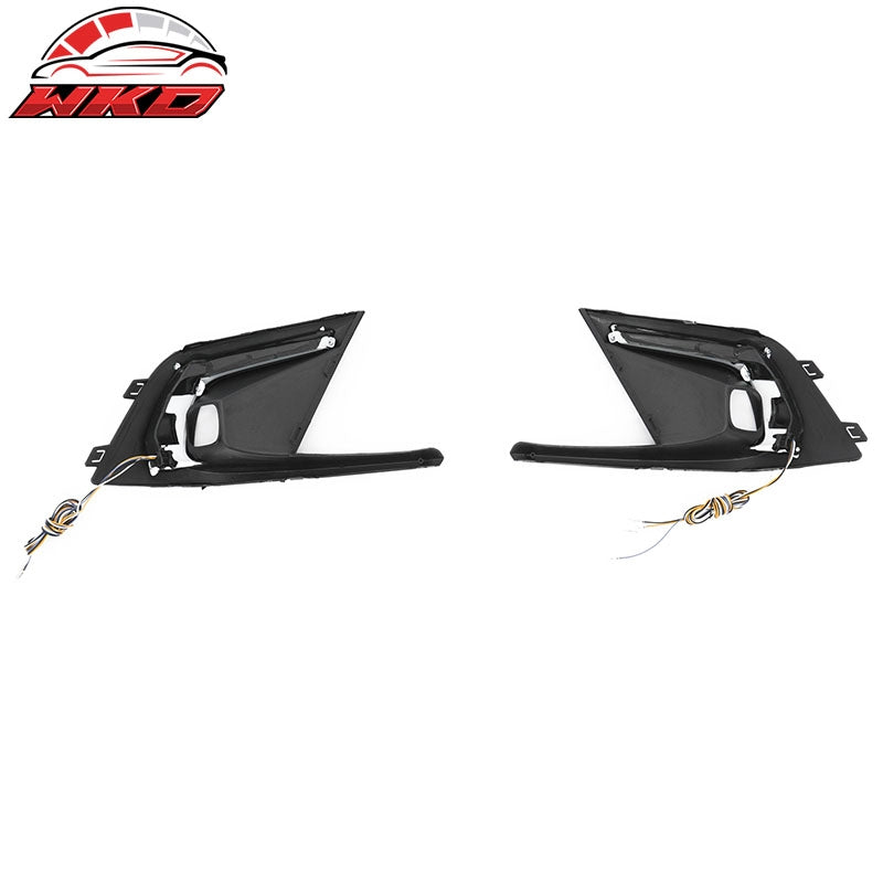 Fits 22-24 Honda Civic Foglight Covers W/ LED Switchback Turn Signal Gloss Black