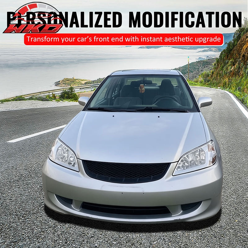 Wholesale 04-05 Honda Civic Front Bumper Hood Grille Mesh Upper Grill Assembly Kit - Wikond Auto