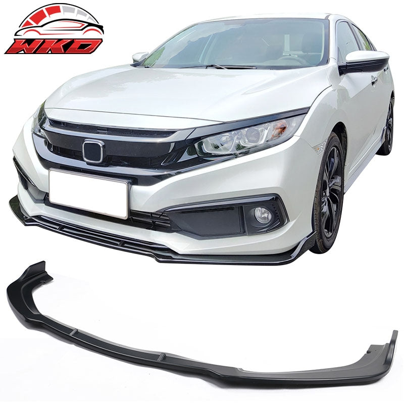 Wholesale 19-21 Honda Civic Front Bumper Lip Spoiler IKON V4 Matte Black Chin Bodykit