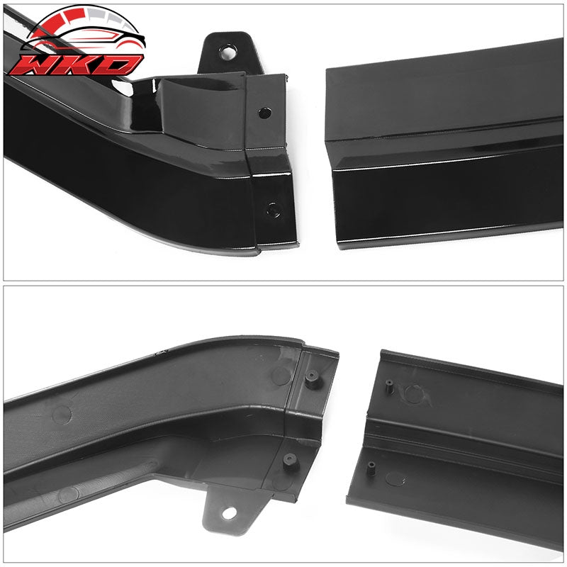 Fits 22-24 Honda Civic Front Bumper Lip RS Style 3PC Spoiler PP Gloss Black Kit
