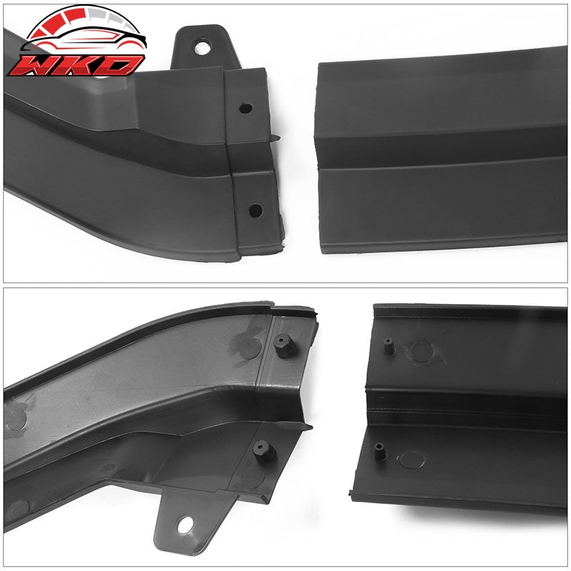 Fits 22-24 Honda Civic Front Bumper Lip RS Style 3PC Spoiler PP Matte Black Kit
