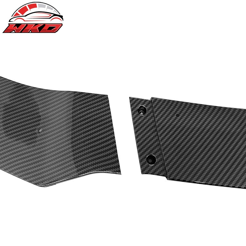 Fit 17-21 Honda Civic HFP Style 3PCS Front Bumper Lip Spoiler Carbon Fiber Print