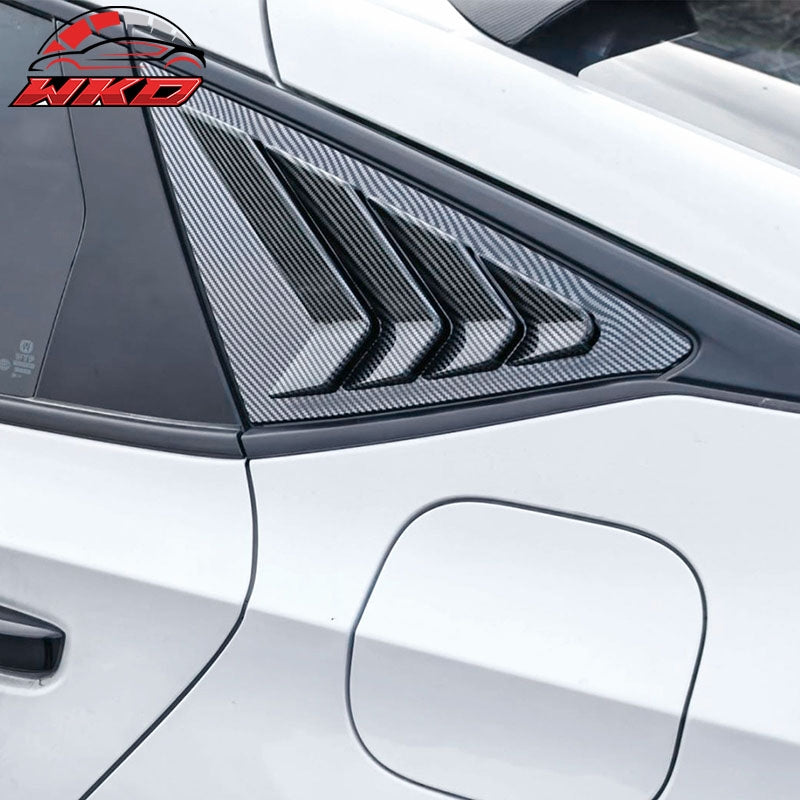 Fits 22-26 Honda Civic Hatchback IKON 2PC Side Window Louvers Carbon Fiber Print