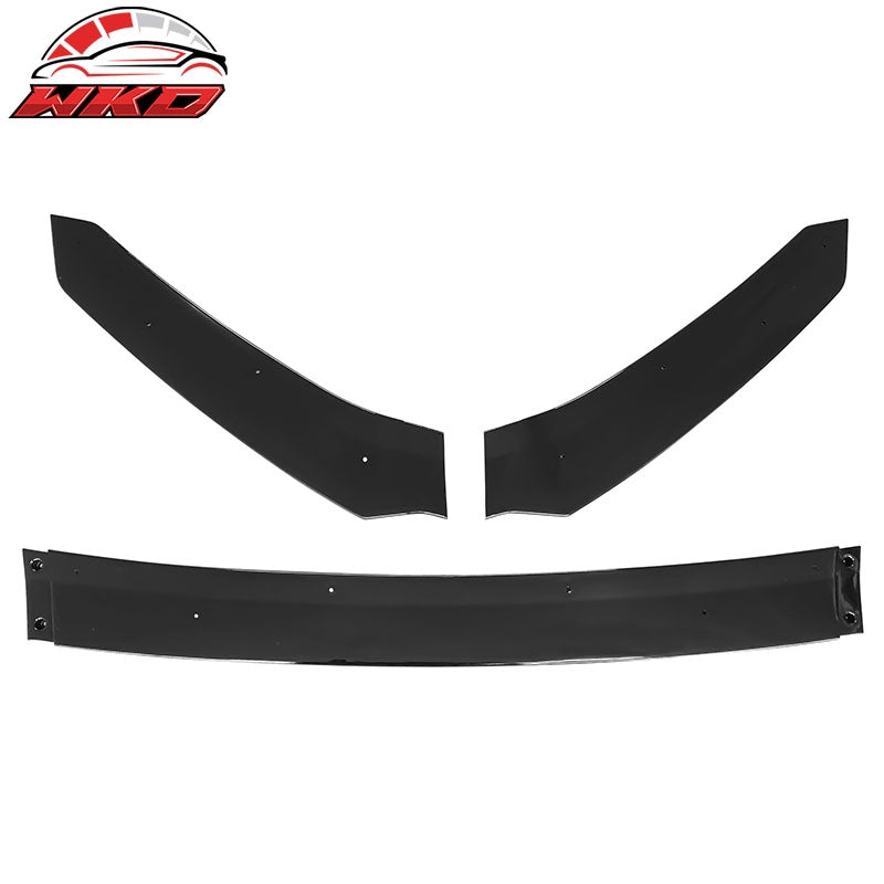 Fits 17-21 Honda Civic Hatchback & Si HFP Style Gloss Black Front Bumper Lip 3PC