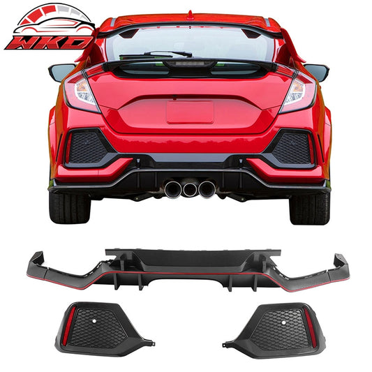 Wholesale 17-21 Honda Civic Hatchback Type R Rear Bumper Cover Garnish Replacement PP - Wikond Auto