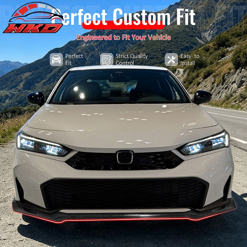 Wholesale 25-26 Honda Civic IKFM Style 3PC Front Bumper Lip Chin Spoiler Unpainted PU - Wikond Auto