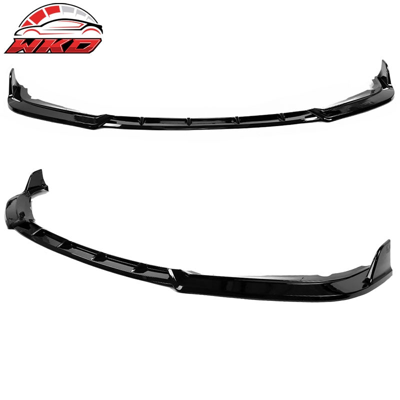 Fits 19-21 Honda Civic IKON Style 3PCS Front Bumper Lip Spoiler PP Gloss Black