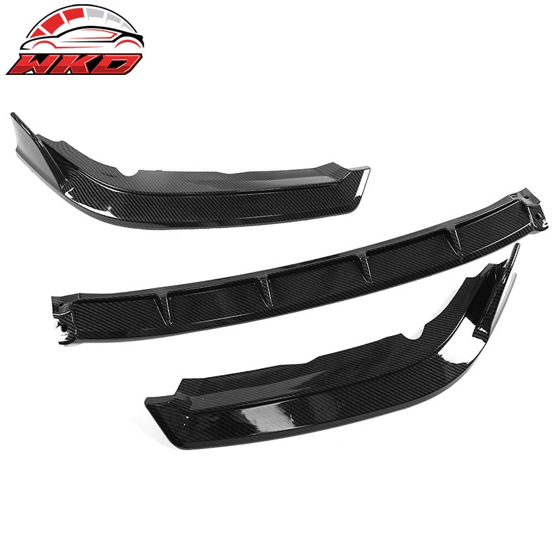 Fits 19-21 Honda Civic IKON Style Carbon Fiber Print Front Bumper Lip Spoiler PP