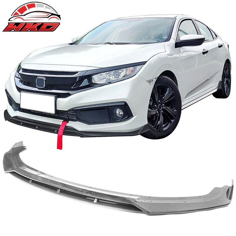 Wholesale 19-21 Honda Civic IKON V3 Style Front Bumper Lip Carbon Fiber Print 2PC