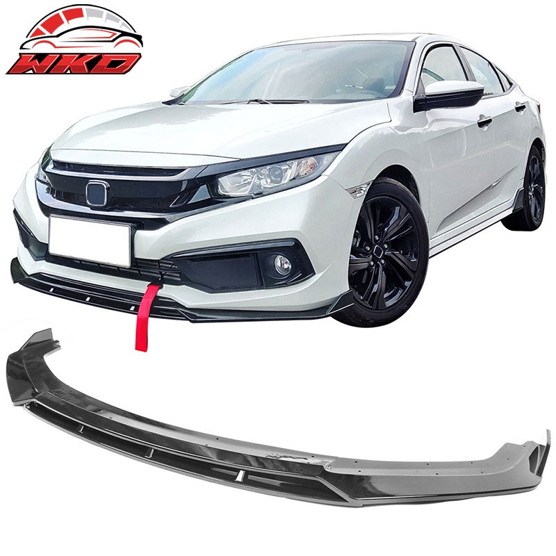 Wholesale 19-21 Honda Civic IKON V3 Style Front Bumper Lip Spoiler Gloss Black 2PC