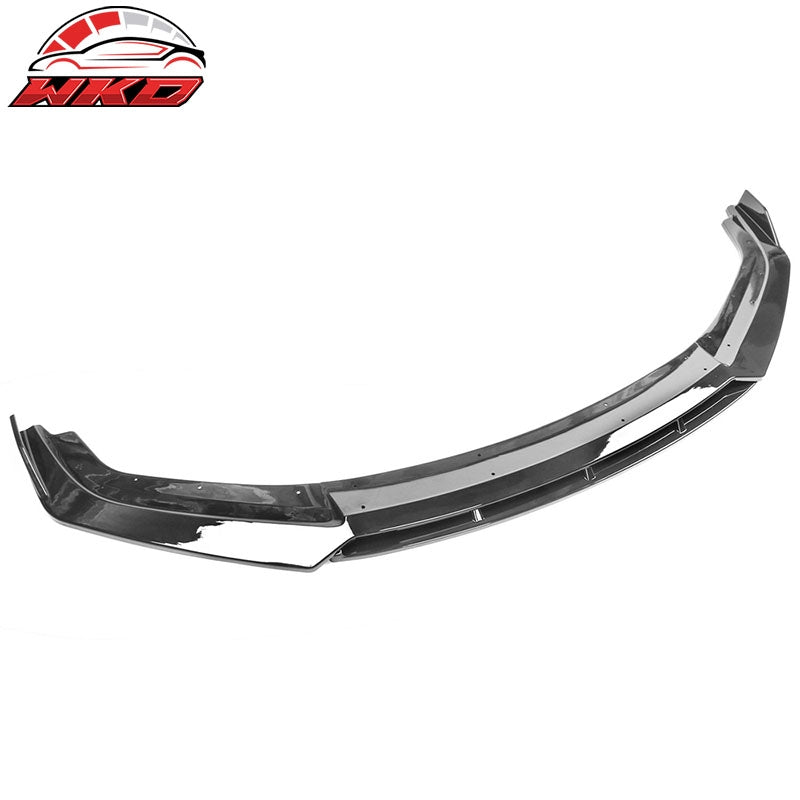 Fits 19-21 Honda Civic IKON V3 Style Front Bumper Lip Spoiler Gloss Black 2PC