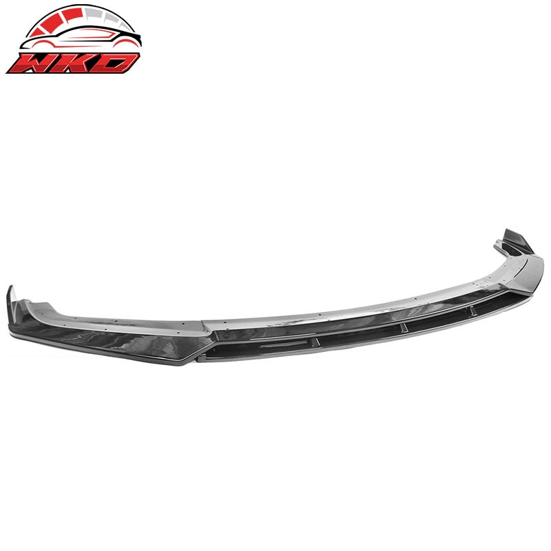 Fits 19-21 Honda Civic IKON V3 Style Front Bumper Lip Spoiler Gloss Black 2PC