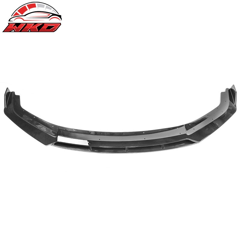 Fits 19-21 Honda Civic IKON V3 Style Front Bumper Lip Spoiler Gloss Black 2PC
