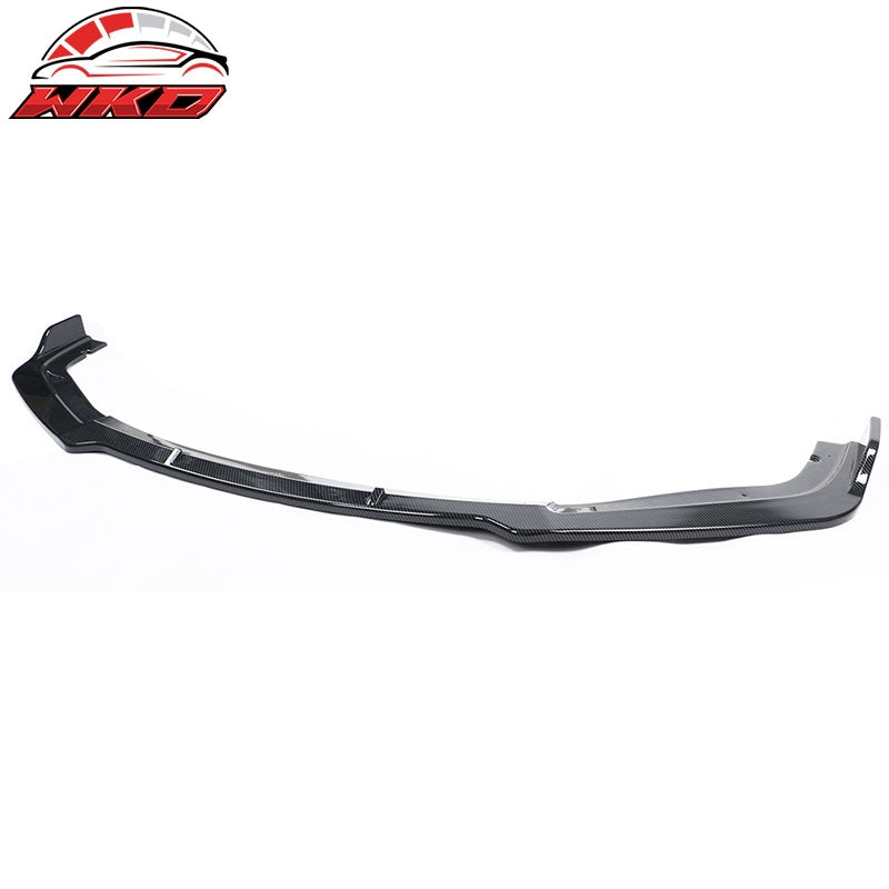 Fits 19-21 Honda Civic IKON V4 Style Carbon Fiber Print Front Bumper Lip PP 1PC