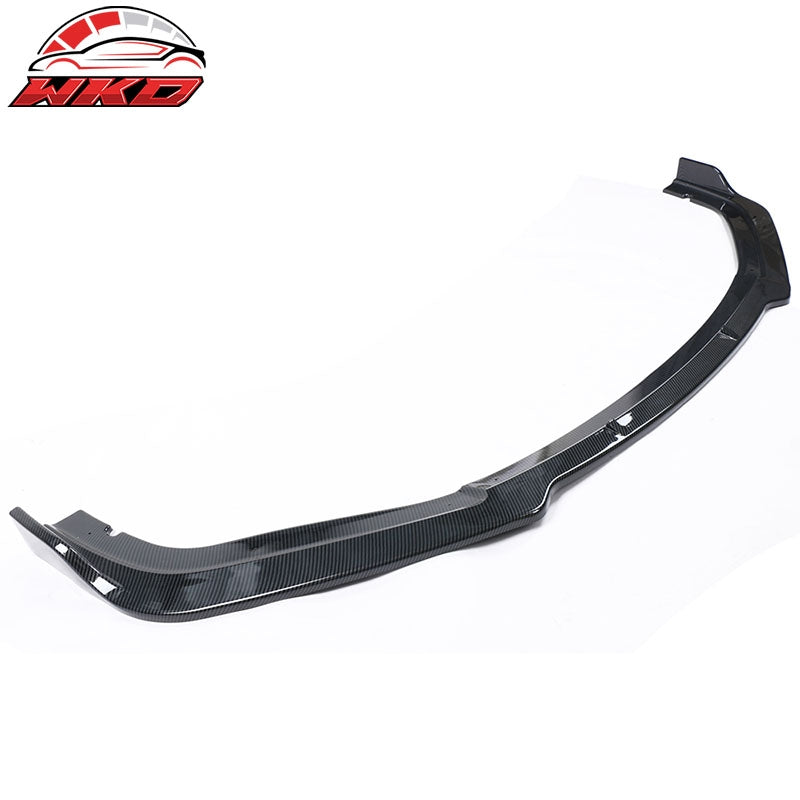 Fits 19-21 Honda Civic IKON V4 Style Carbon Fiber Print Front Bumper Lip PP 1PC
