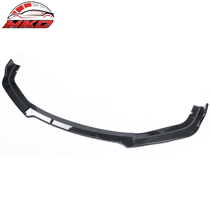 Fits 19-21 Honda Civic IKON V4 Style Carbon Fiber Print Front Bumper Lip PP 1PC