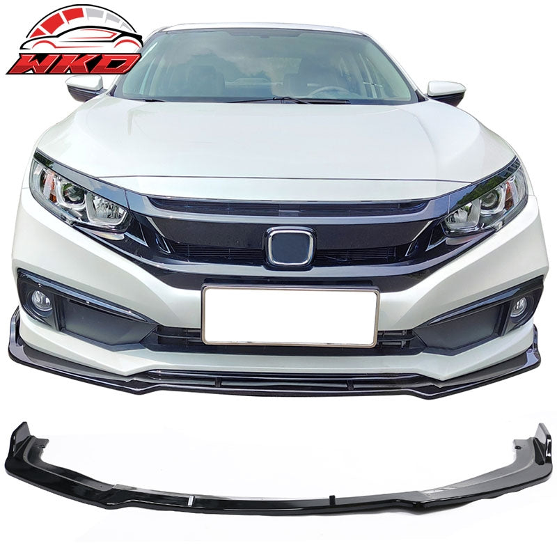 Wholesale 19-21 Honda Civic IKON V4 Style Front Bumper Lip Spoiler 1PC - Gloss Black