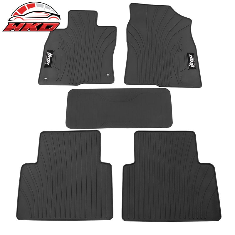 Fits 16-21 Honda Civic Latex Car Floor Mats Liner All Weather Black Carpets 5PC