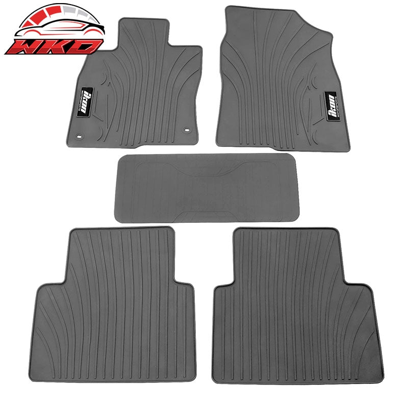 Fits 16-21 Honda Civic Latex Car Floor Mats Liner All Weather Gray Carpets 5PC