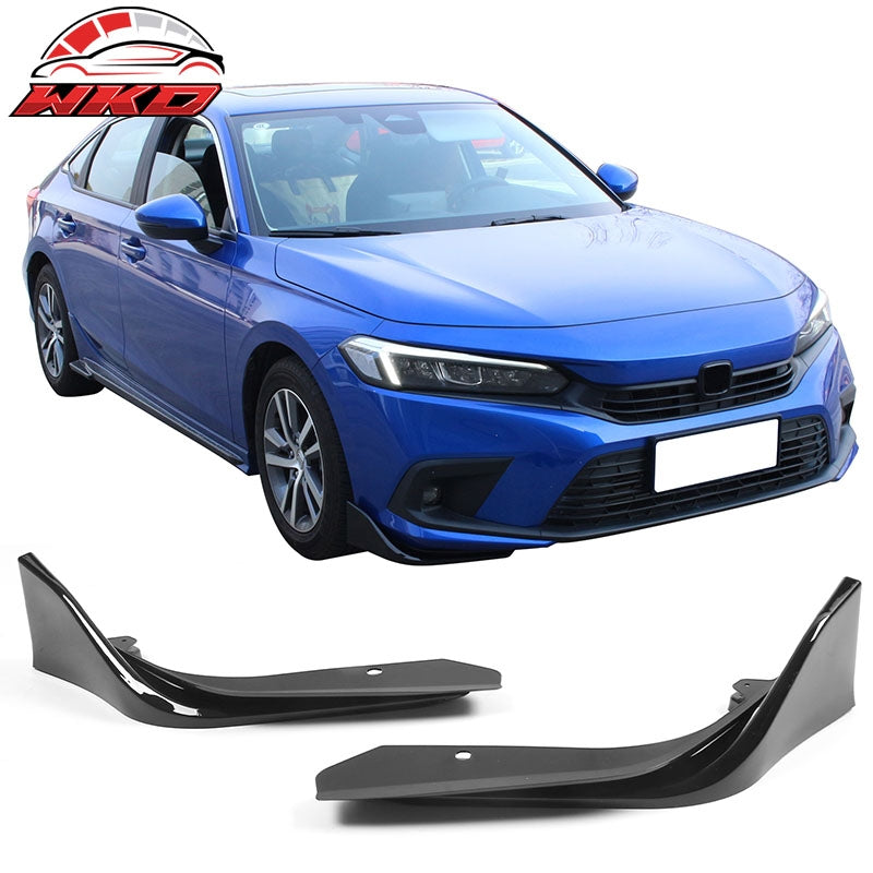 Wholesale 22-24 Honda Civic MD Style Front Bumper Lip Protector Gloss Black PP 2PC