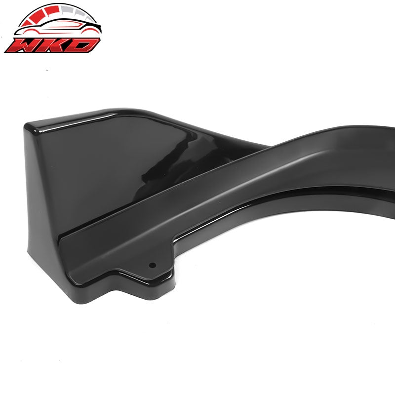Fits 22-24 Honda Civic MD Style Front Bumper Lip Protector Gloss Black PP 2PC