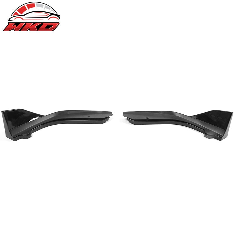 Fits 22-24 Honda Civic MD Style Front Bumper Lip Protector Gloss Black PP 2PC