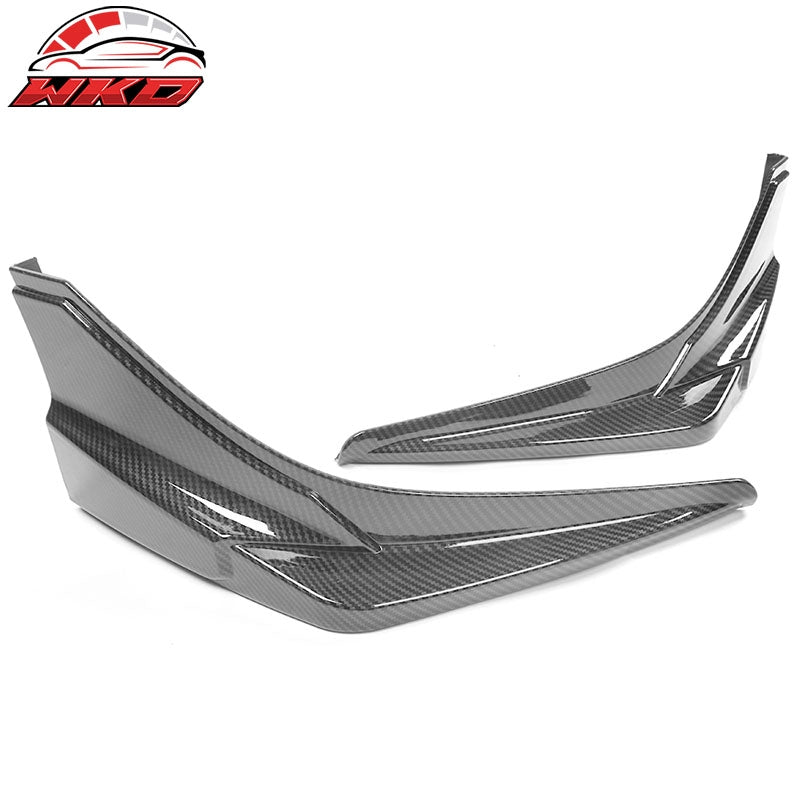 Fits 19-21 Honda Civic Modulo Style Front Bumper Lip Side Carbon Fiber Print