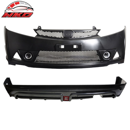Wholesale 06-11 Honda Civic Mugen RR Style Front Bumper + Rear Lip w/ Red 3rd Light
