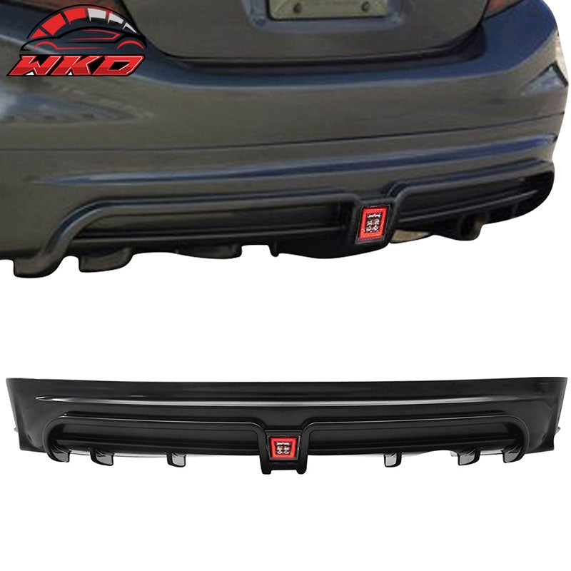 Fits 13-15 Civic Mugen RR Style Rear Lip w/ LED 3rd Brake Lamp/Rear Fog Light