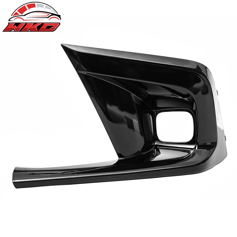 Fits 2022-2024 Honda Civic OE Style Fog Light Bezels Square Hole Gloss Black
