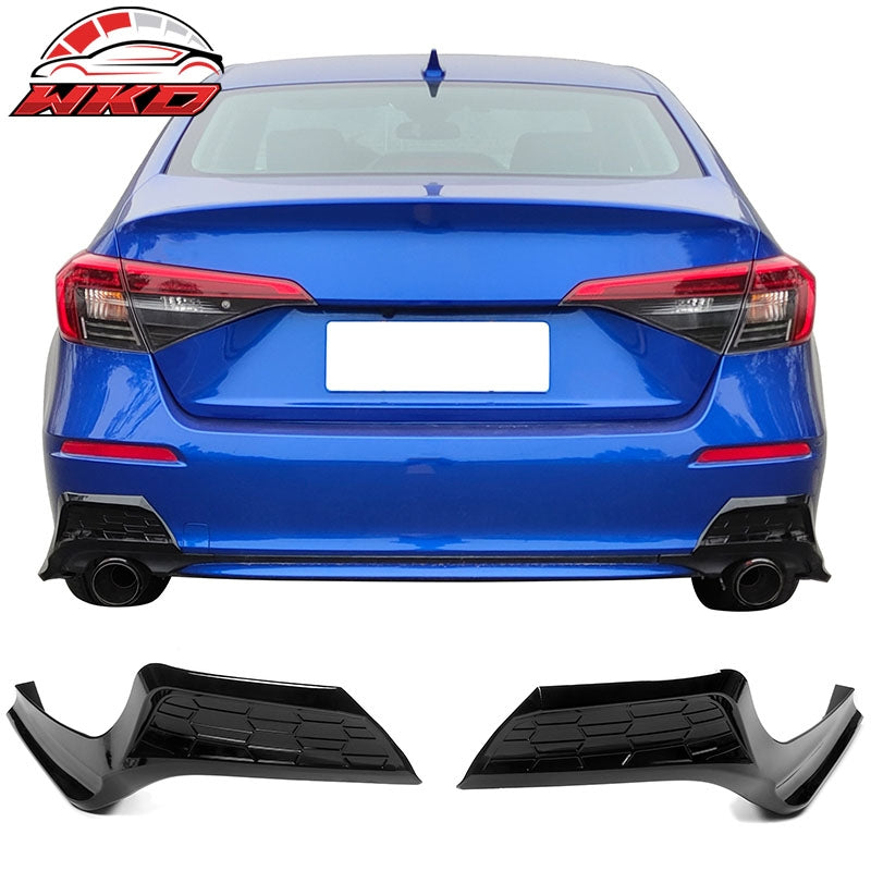 Wholesale 22-26 Honda Civic Sedan MD Style Rear Bumper Lip Apron Gloss Black PP 2PCS